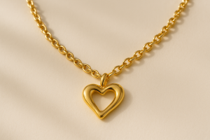 بهترین گردنبند طلا زنانه طرح قلب دفرمه – هدیه عاشقانه